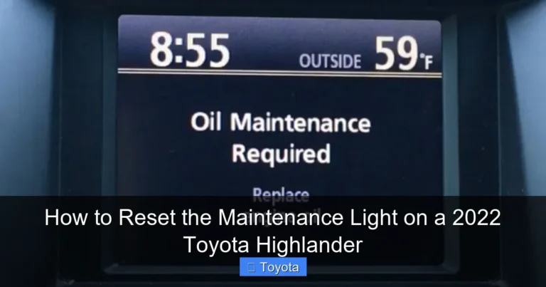 How to Reset the Maintenance Light on a 2022 Toyota Highlander