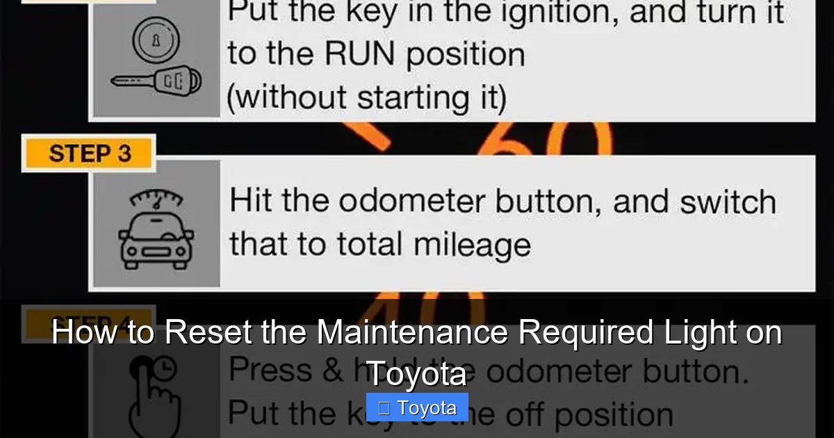 How to Reset the Maintenance Required Light on Toyota