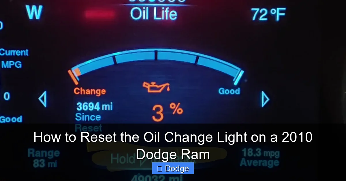 How to Reset the Oil Change Light on a 2010 Dodge Ram