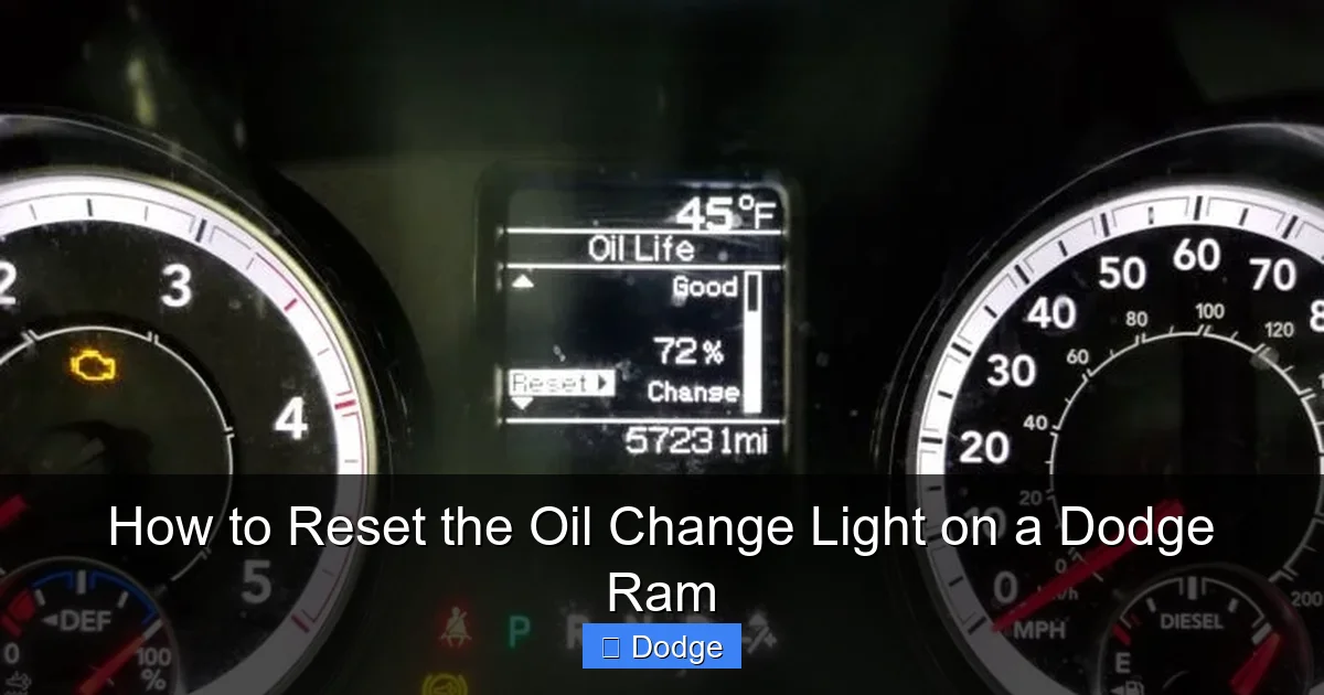 How to Reset the Oil Change Light on a Dodge Ram