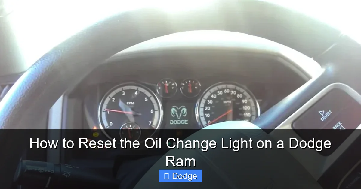 How to Reset the Oil Change Light on a Dodge Ram
