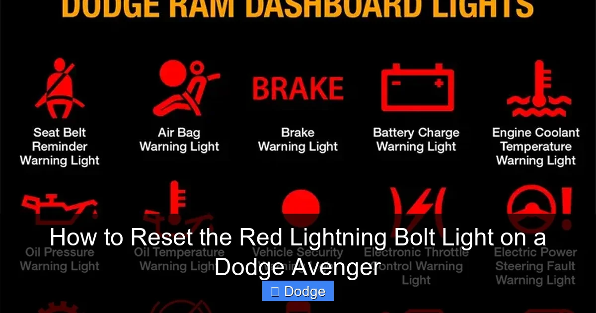 How to Reset the Red Lightning Bolt Light on a Dodge Avenger