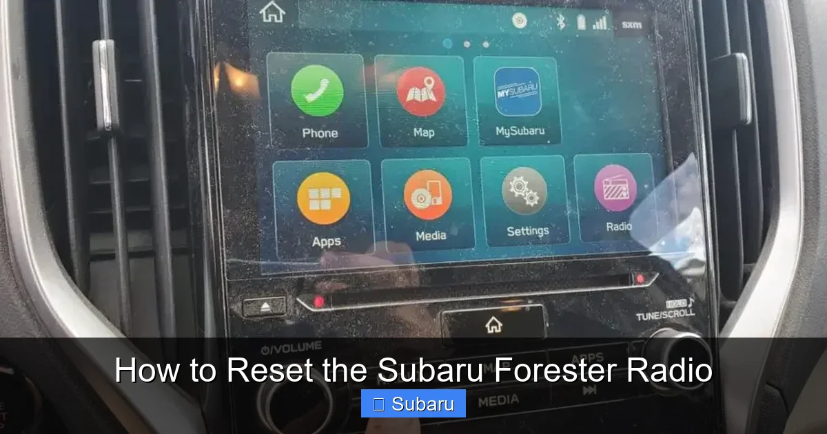How to Reset the Subaru Forester Radio