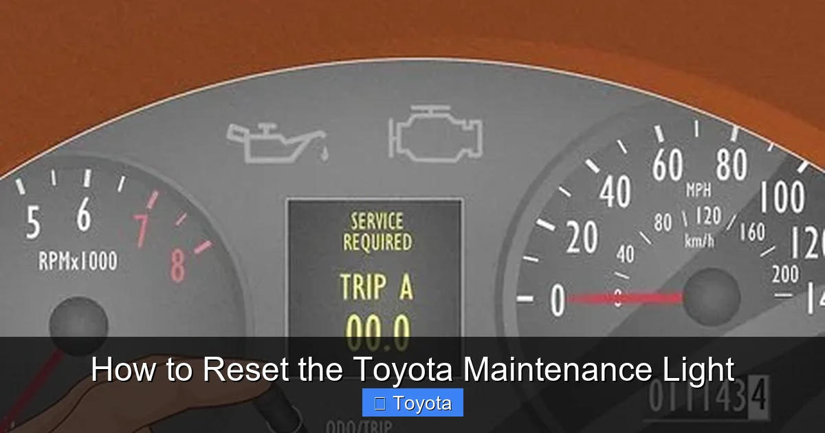 How to Reset the Toyota Maintenance Light