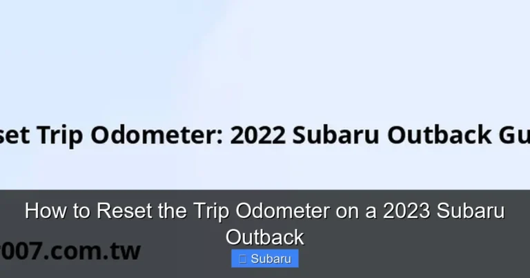 How to Reset the Trip Odometer on a 2023 Subaru Outback