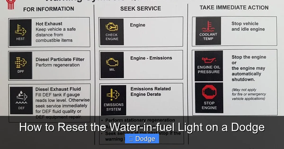How to Reset the Water-in-fuel Light on a Dodge