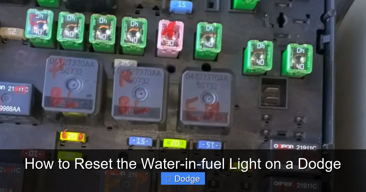 How to Reset the Water-in-fuel Light on a Dodge