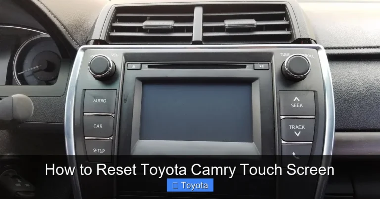 How to Reset Toyota Camry Touch Screen