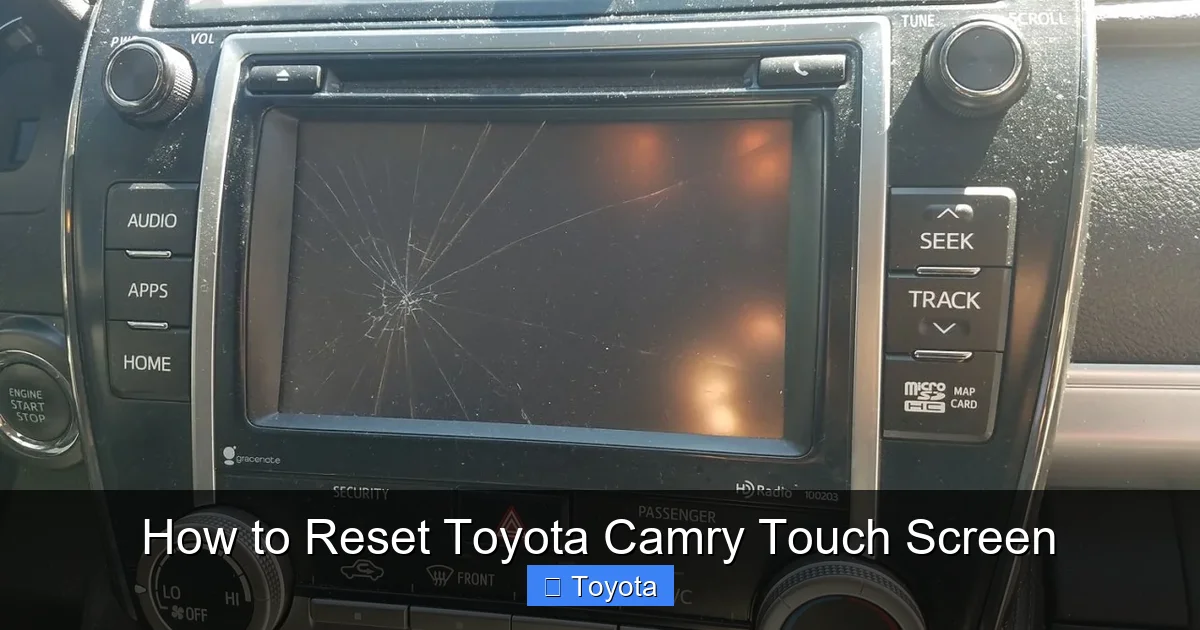 How to Reset Toyota Camry Touch Screen