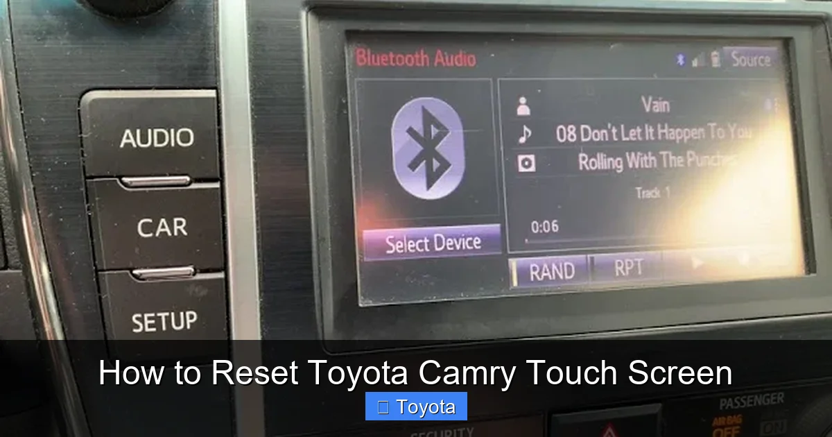 How to Reset Toyota Camry Touch Screen