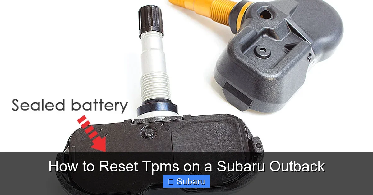 How to Reset Tpms on a Subaru Outback