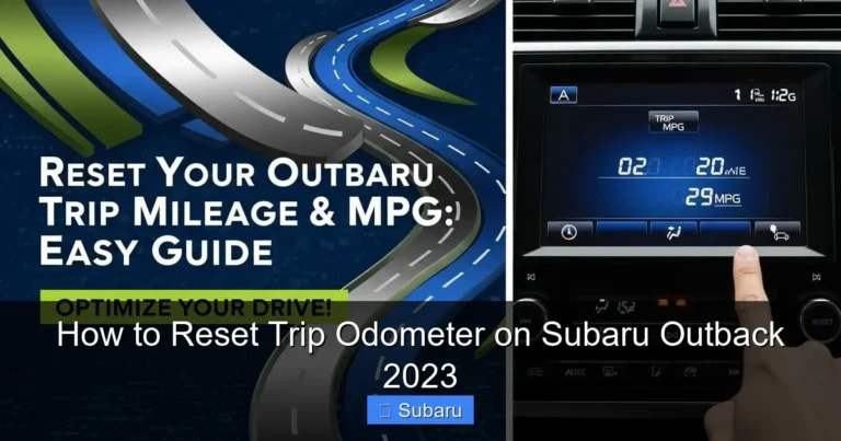 How to Reset Trip Odometer on Subaru Outback 2023