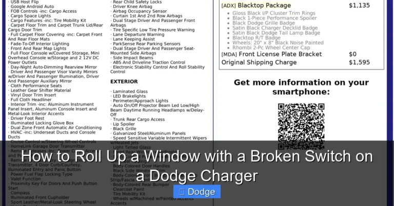 How to Roll Up a Window with a Broken Switch on a Dodge Charger