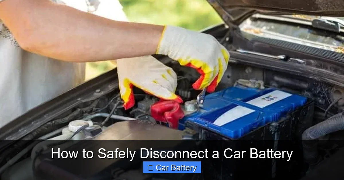 How to Safely Disconnect a Car Battery