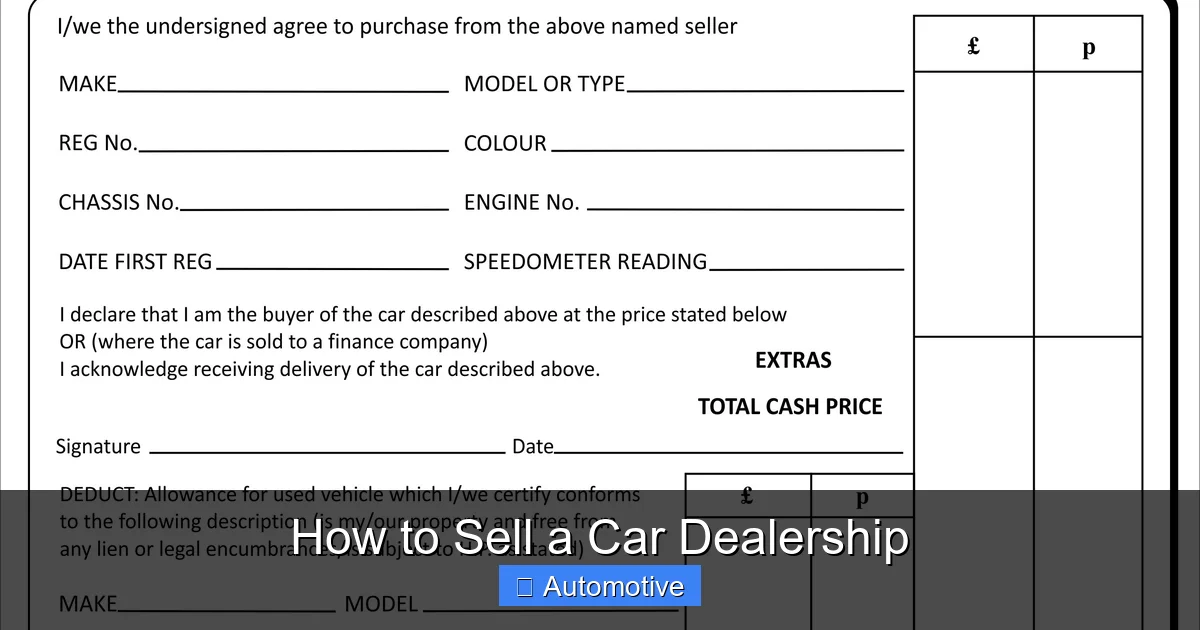 How to Sell a Car Dealership