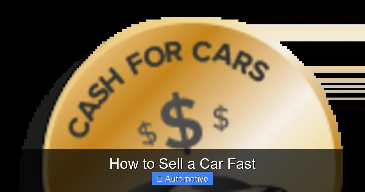 How to Sell a Car Fast