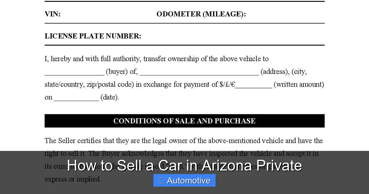 How to Sell a Car in Arizona Private