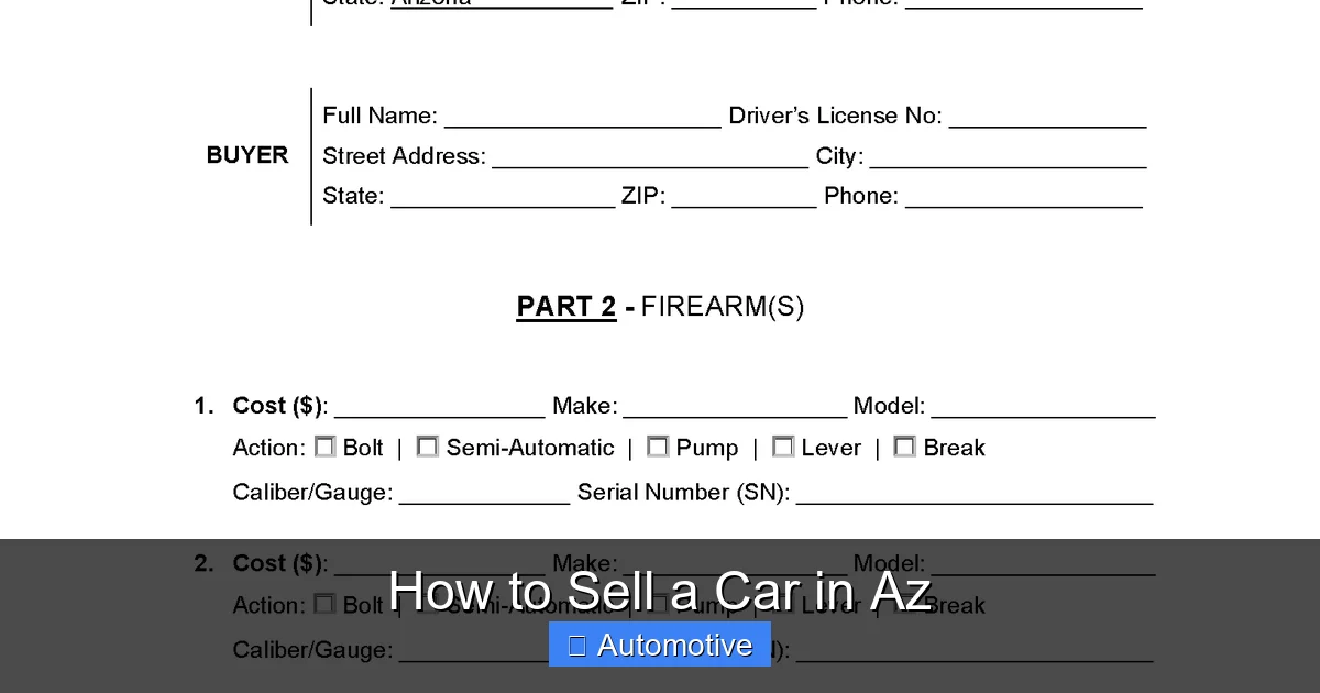 How to Sell a Car in Az