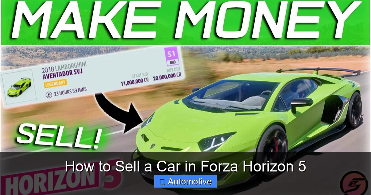 How to Sell a Car in Forza Horizon 5