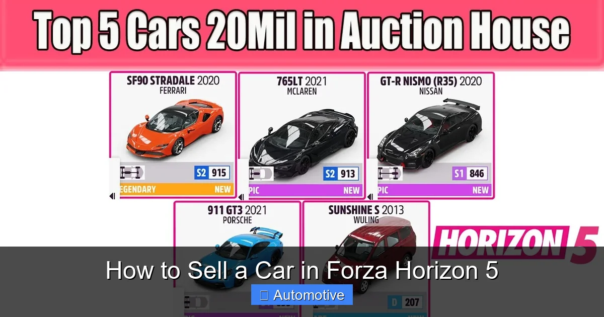 How to Sell a Car in Forza Horizon 5