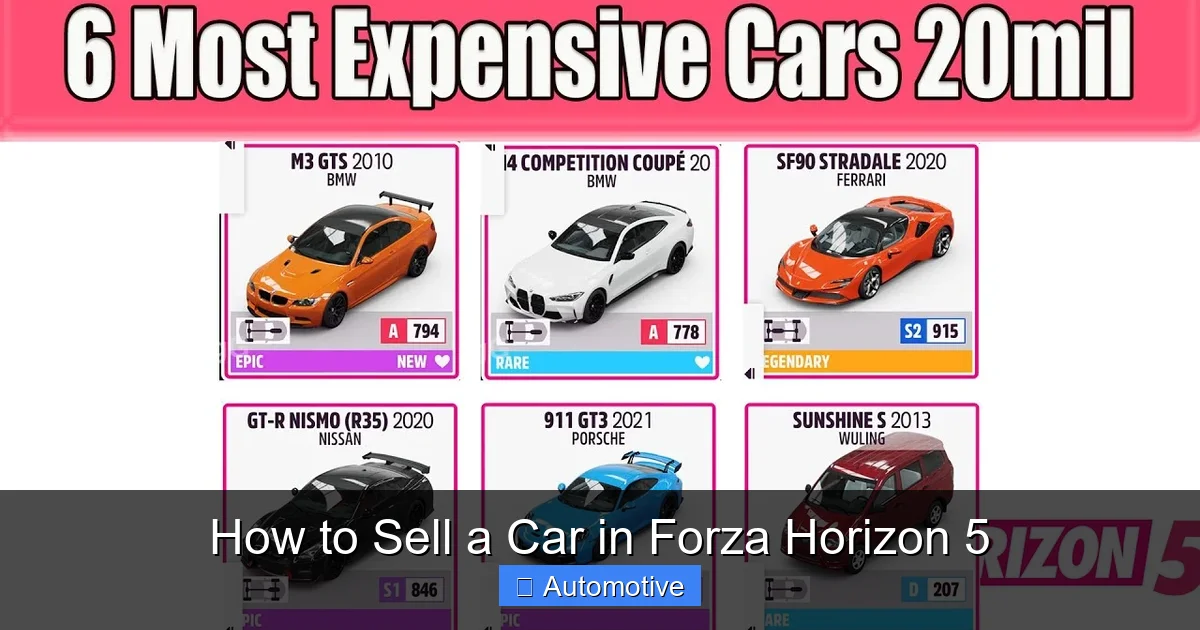 How to Sell a Car in Forza Horizon 5