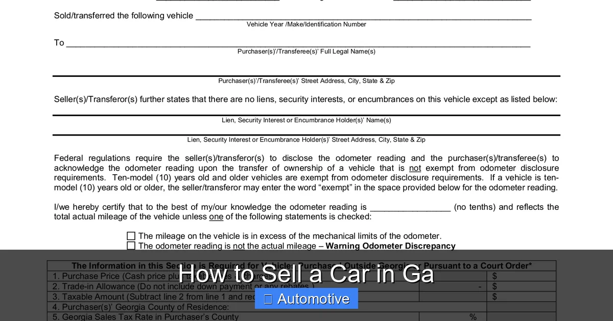 How to Sell a Car in Ga