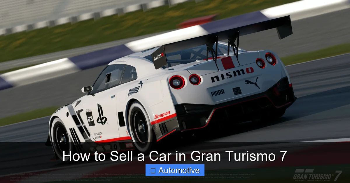 How to Sell a Car in Gran Turismo 7
