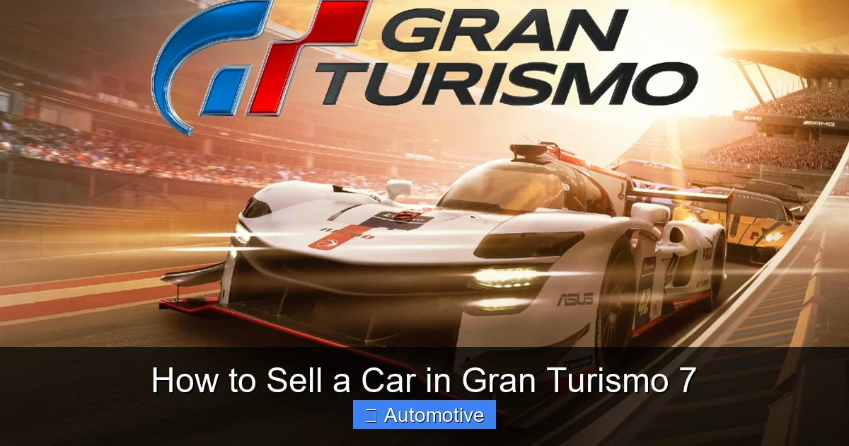 How to Sell a Car in Gran Turismo 7
