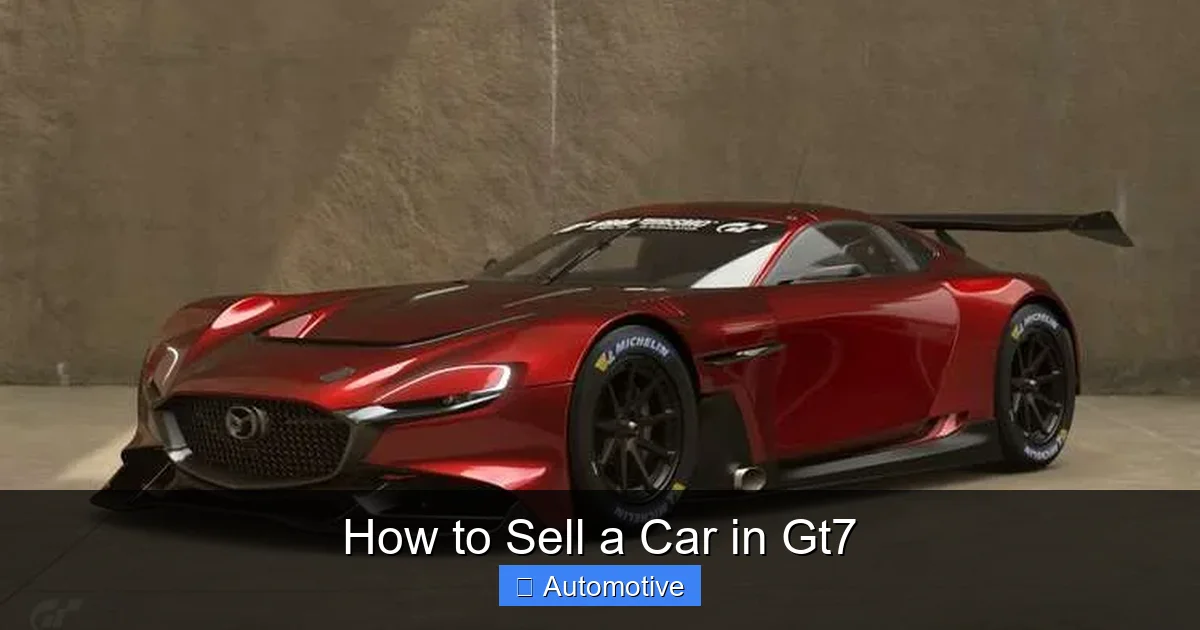 How to Sell a Car in Gt7