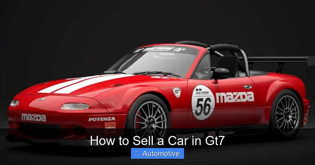 How to Sell a Car in Gt7