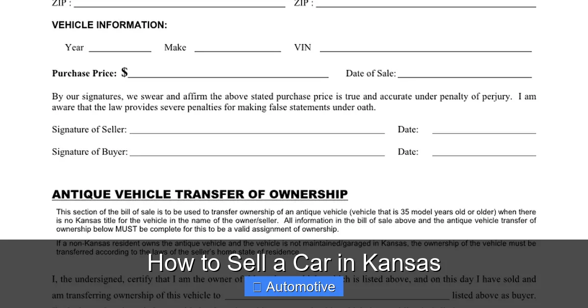 How to Sell a Car in Kansas