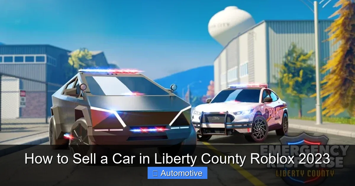 How to Sell a Car in Liberty County Roblox 2023