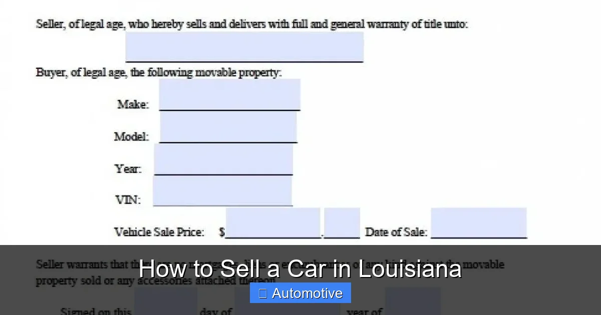 How to Sell a Car in Louisiana