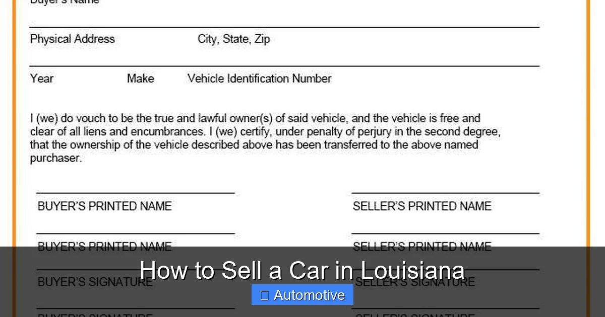 How to Sell a Car in Louisiana