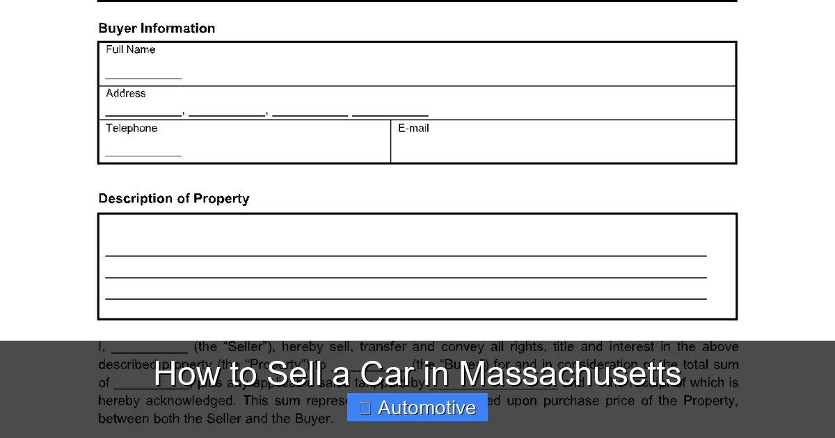 How to Sell a Car in Massachusetts