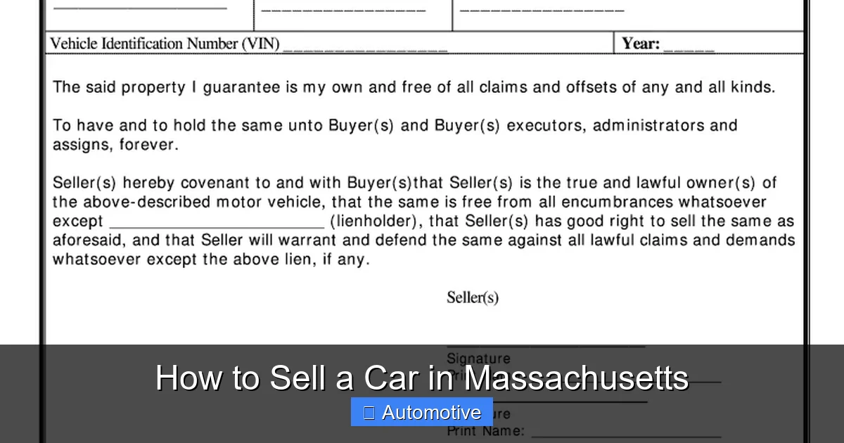 How to Sell a Car in Massachusetts