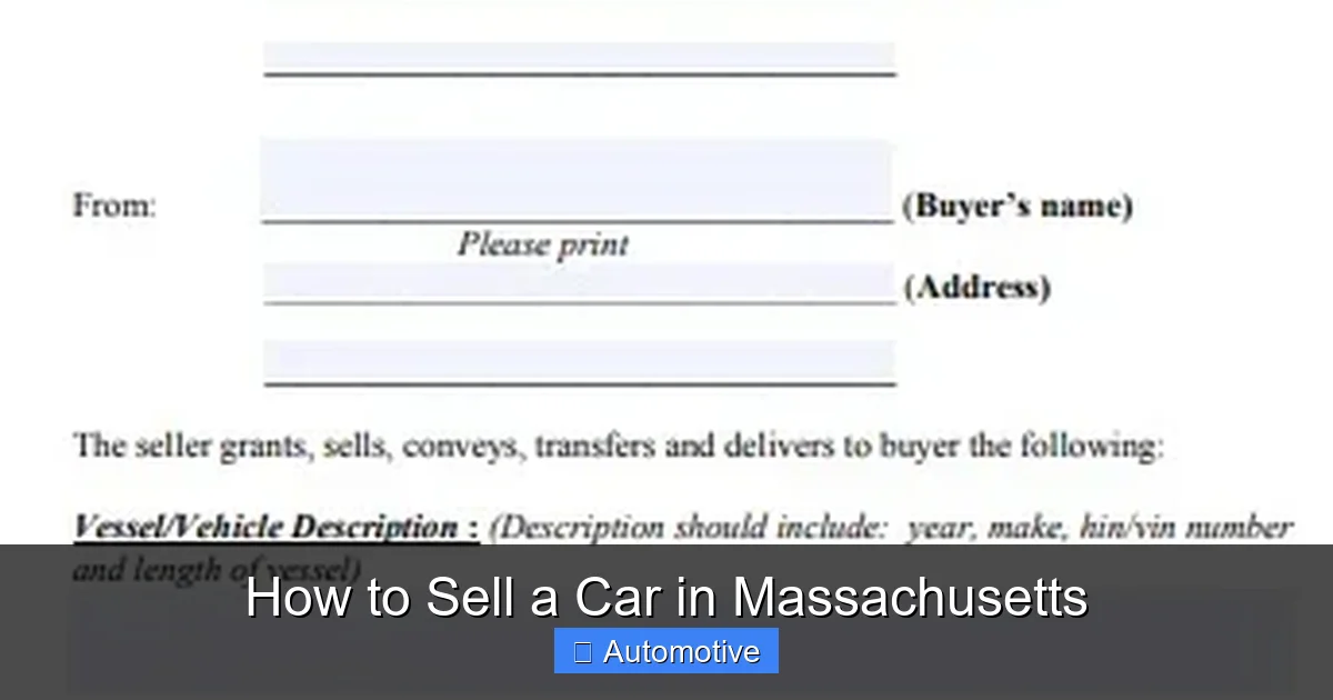 How to Sell a Car in Massachusetts