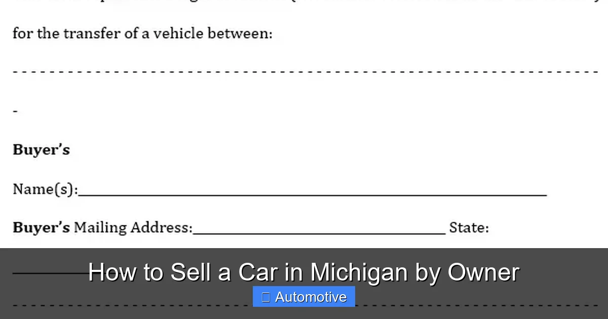 How to Sell a Car in Michigan by Owner