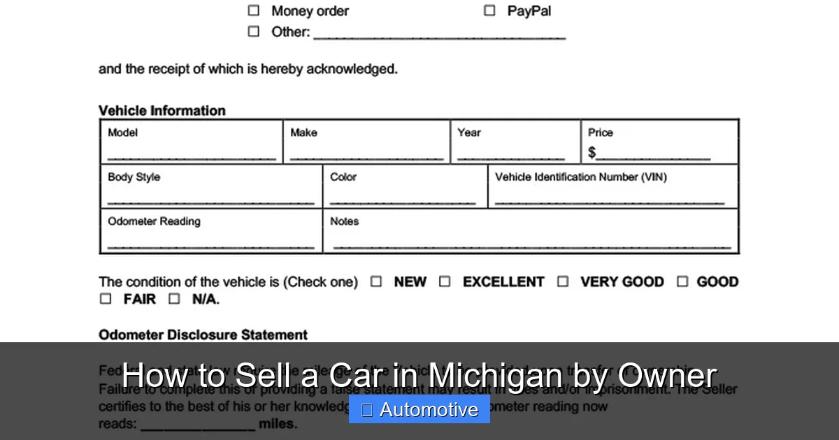 How to Sell a Car in Michigan by Owner