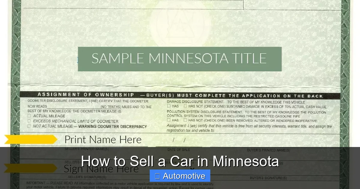 How to Sell a Car in Minnesota