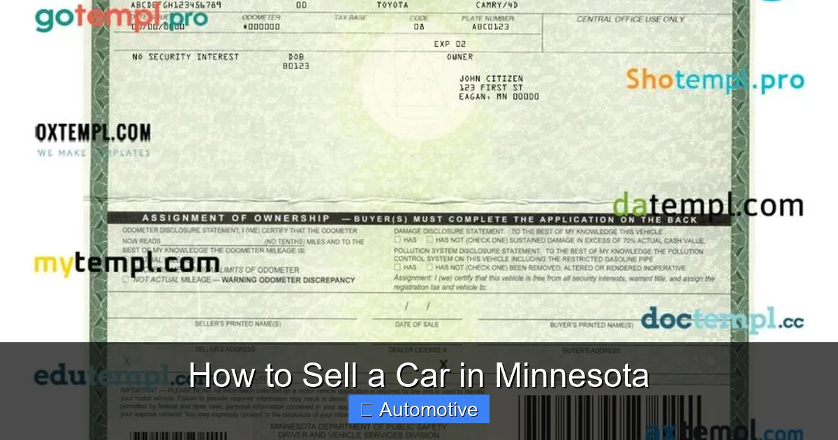 How to Sell a Car in Minnesota