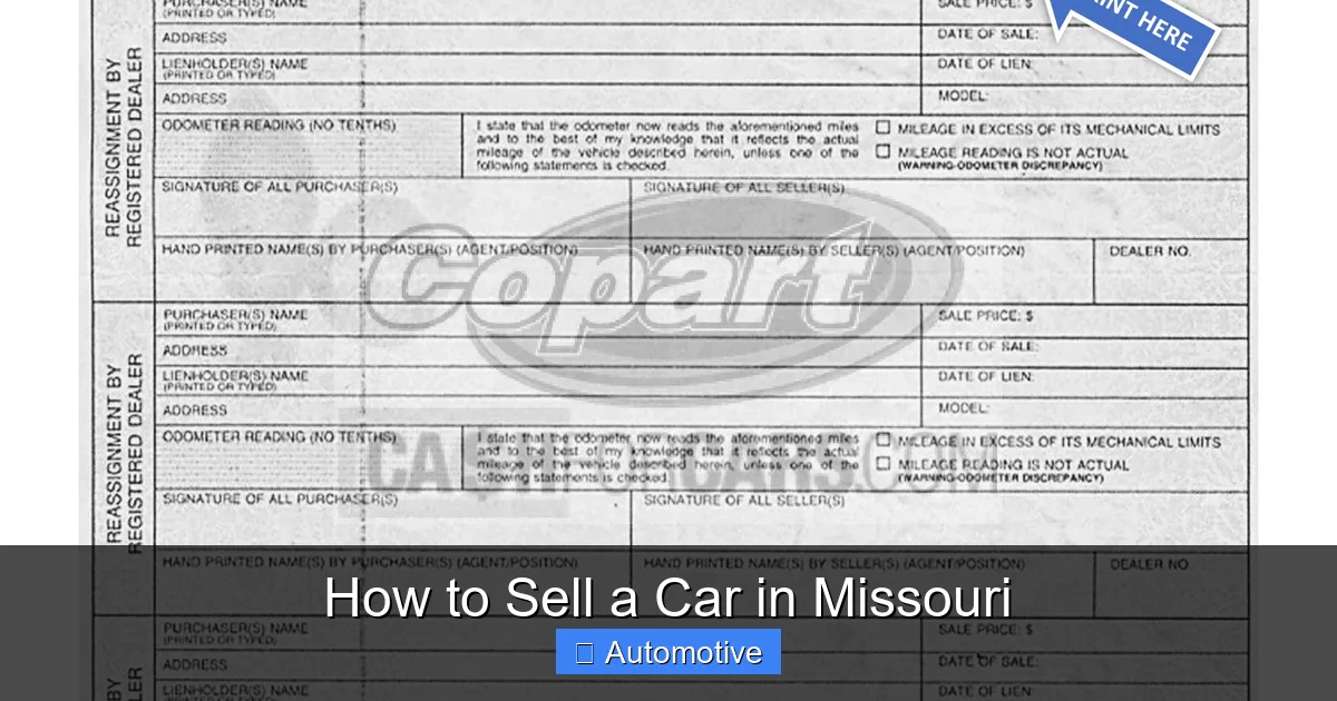 How to Sell a Car in Missouri