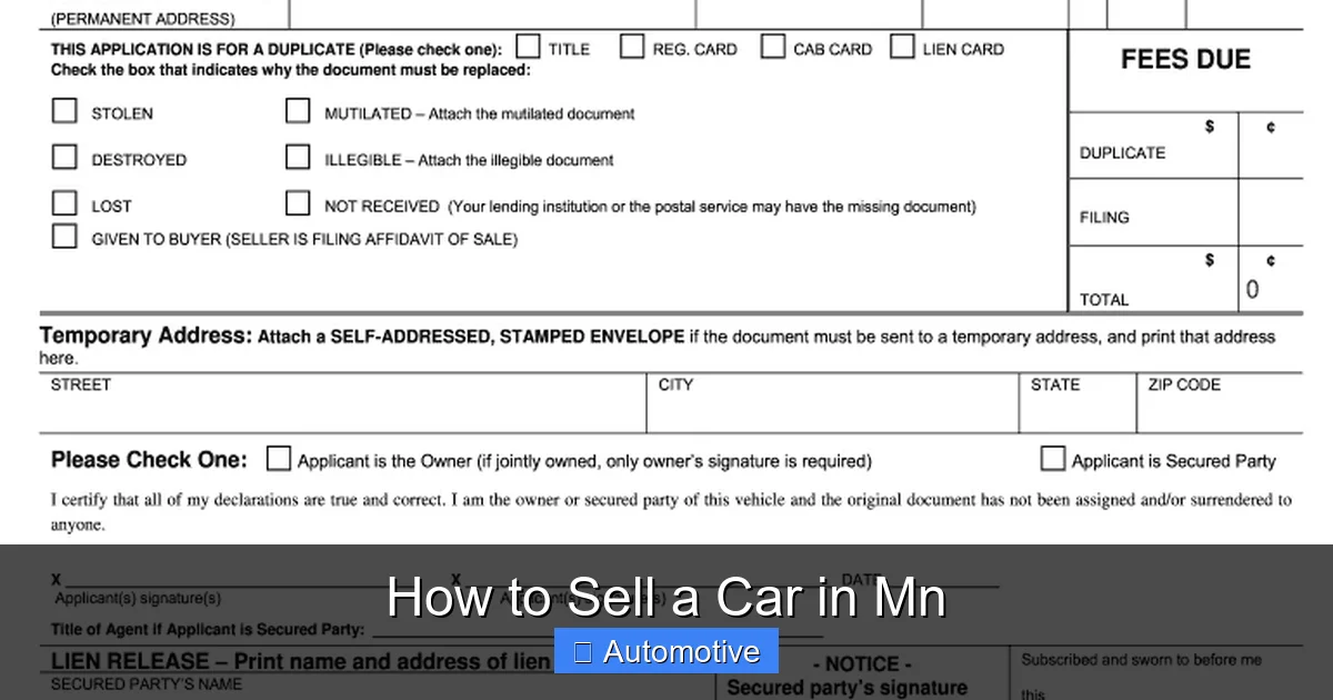 How to Sell a Car in Mn