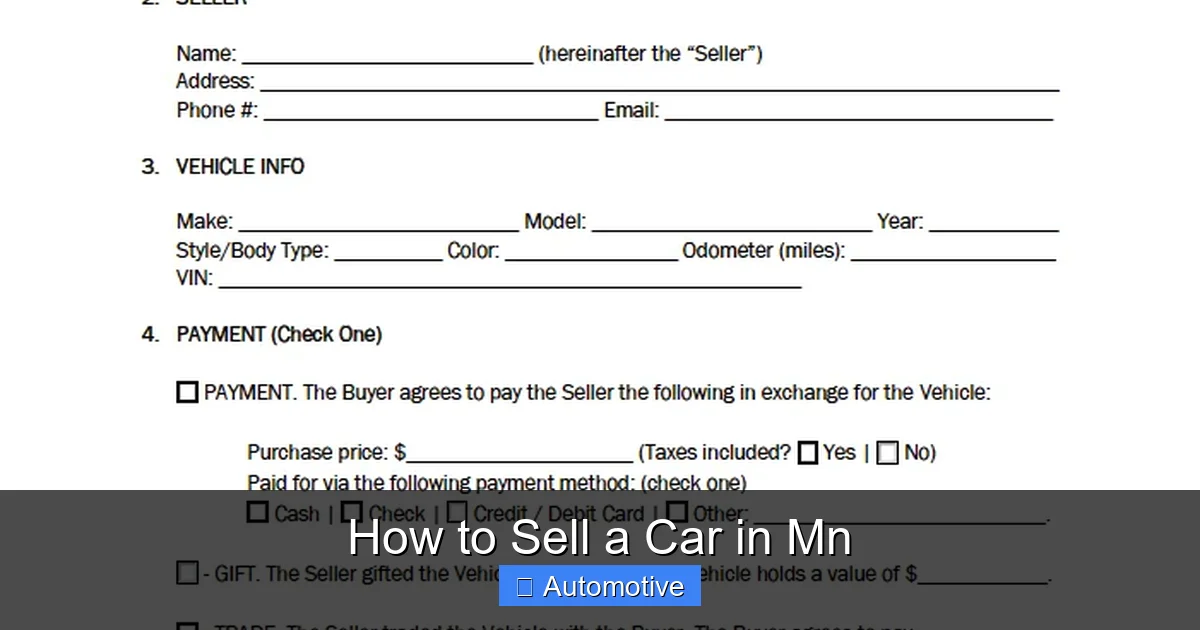 How to Sell a Car in Mn