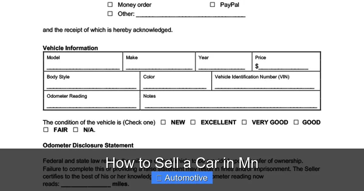 How to Sell a Car in Mn