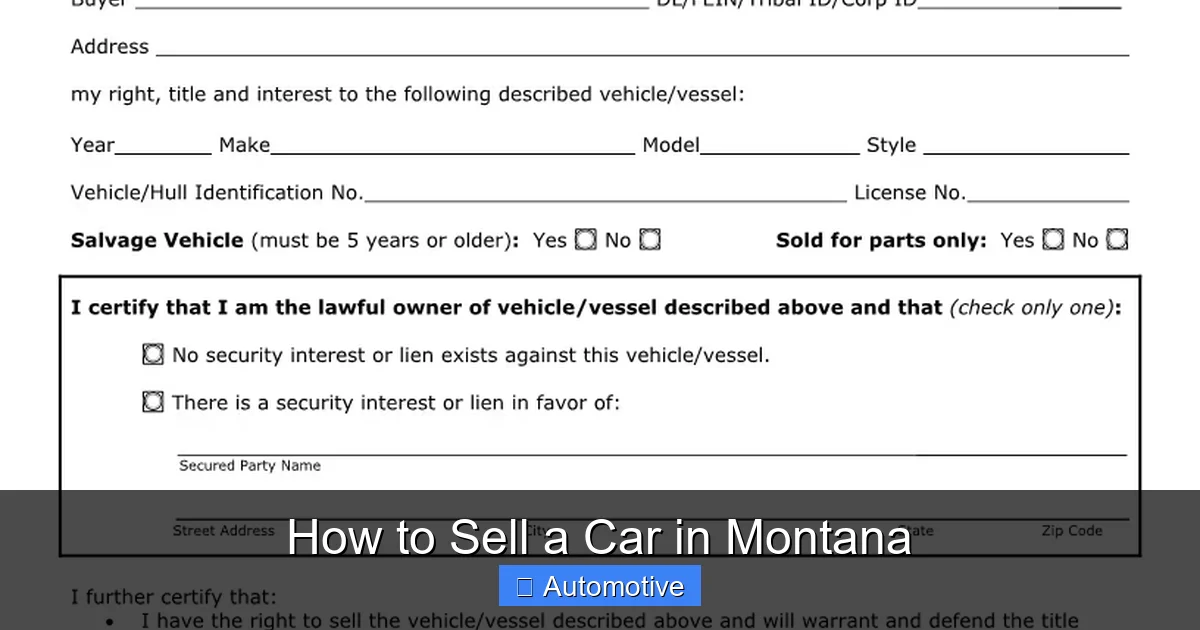 How to Sell a Car in Montana