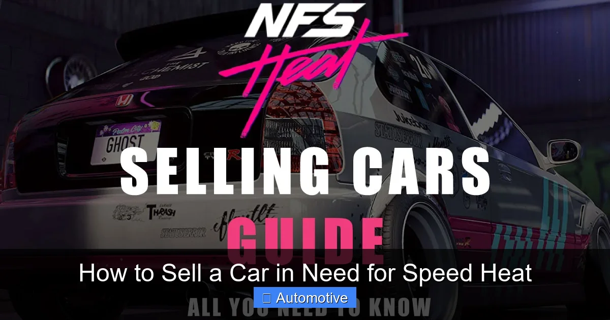 How to Sell a Car in Need for Speed Heat