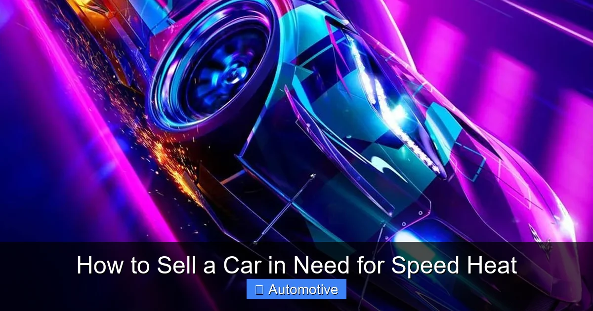 How to Sell a Car in Need for Speed Heat