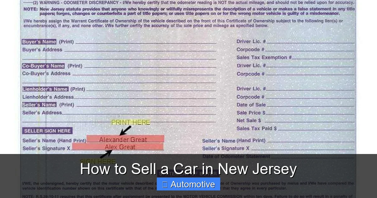 How to Sell a Car in New Jersey