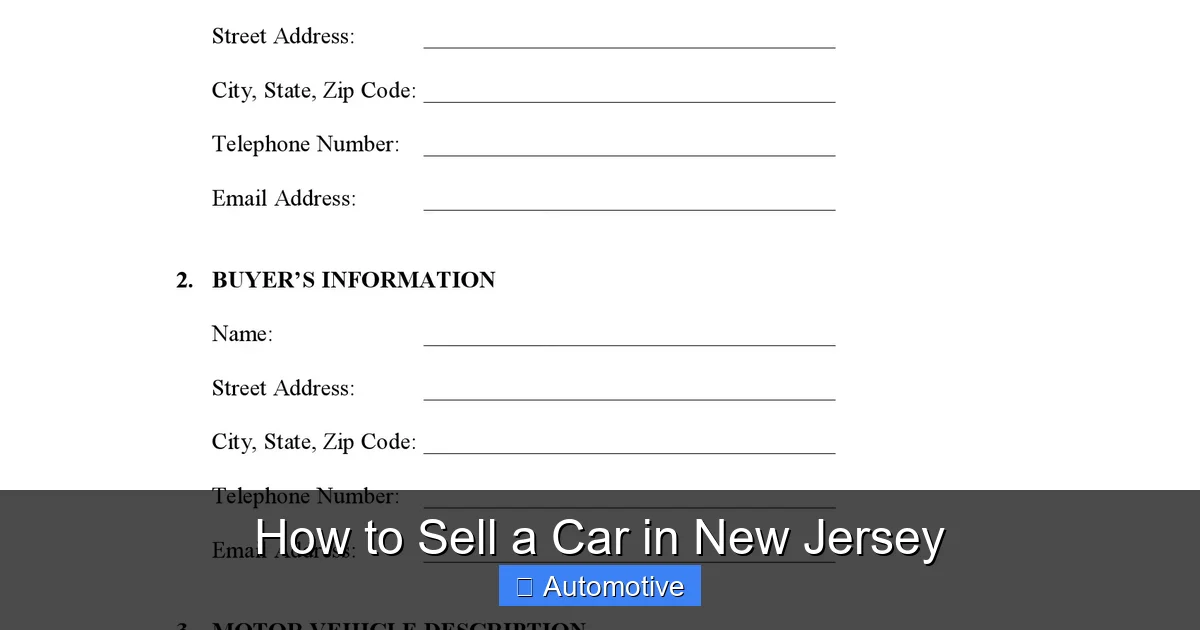 How to Sell a Car in New Jersey